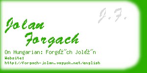 jolan forgach business card